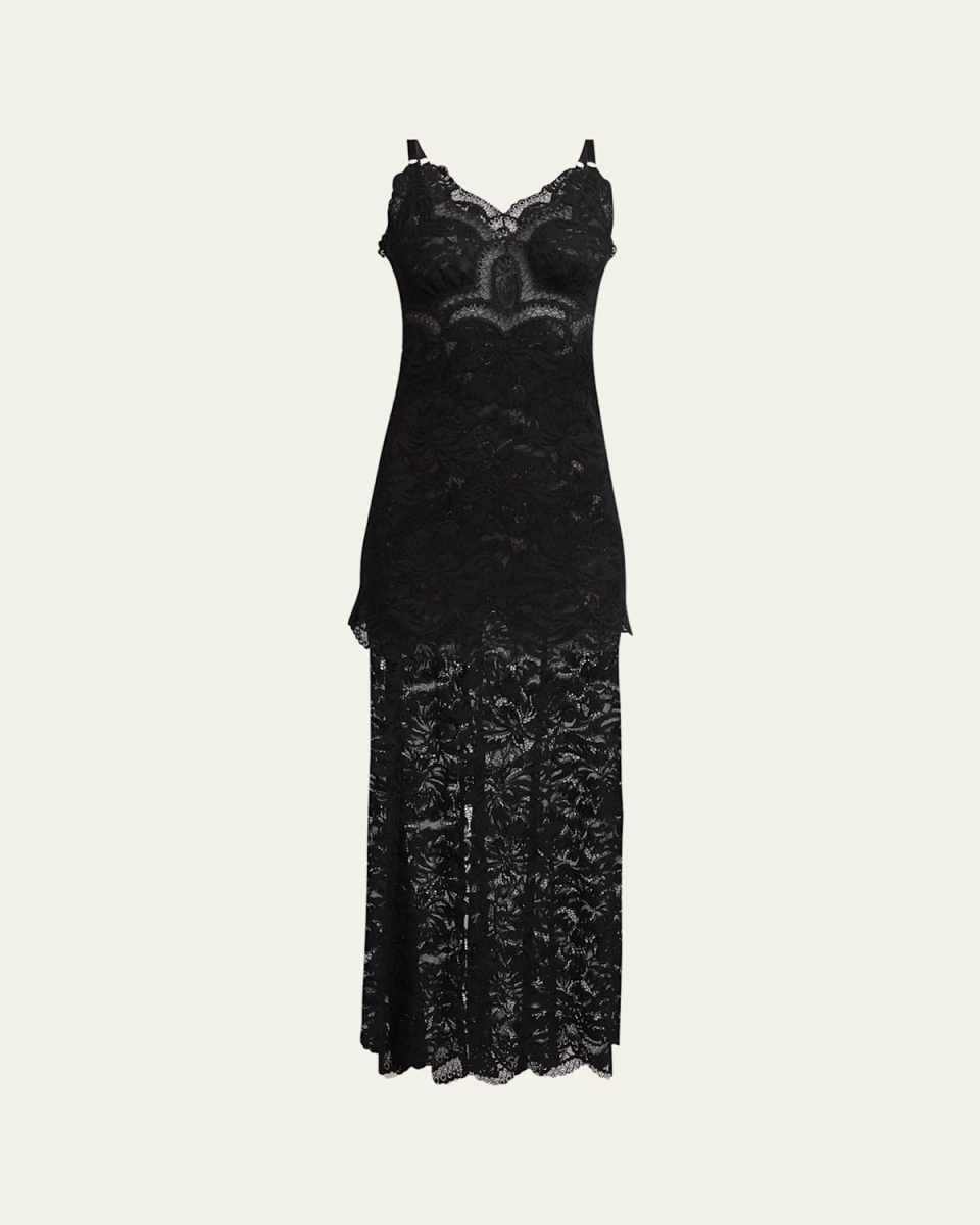 Long Lace Slip Dress